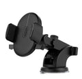 Yellow and black telescopic car dashboard phone holder with suction cup mount extended