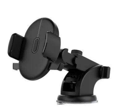 Yellow and black telescopic car dashboard phone holder with suction cup mount extended