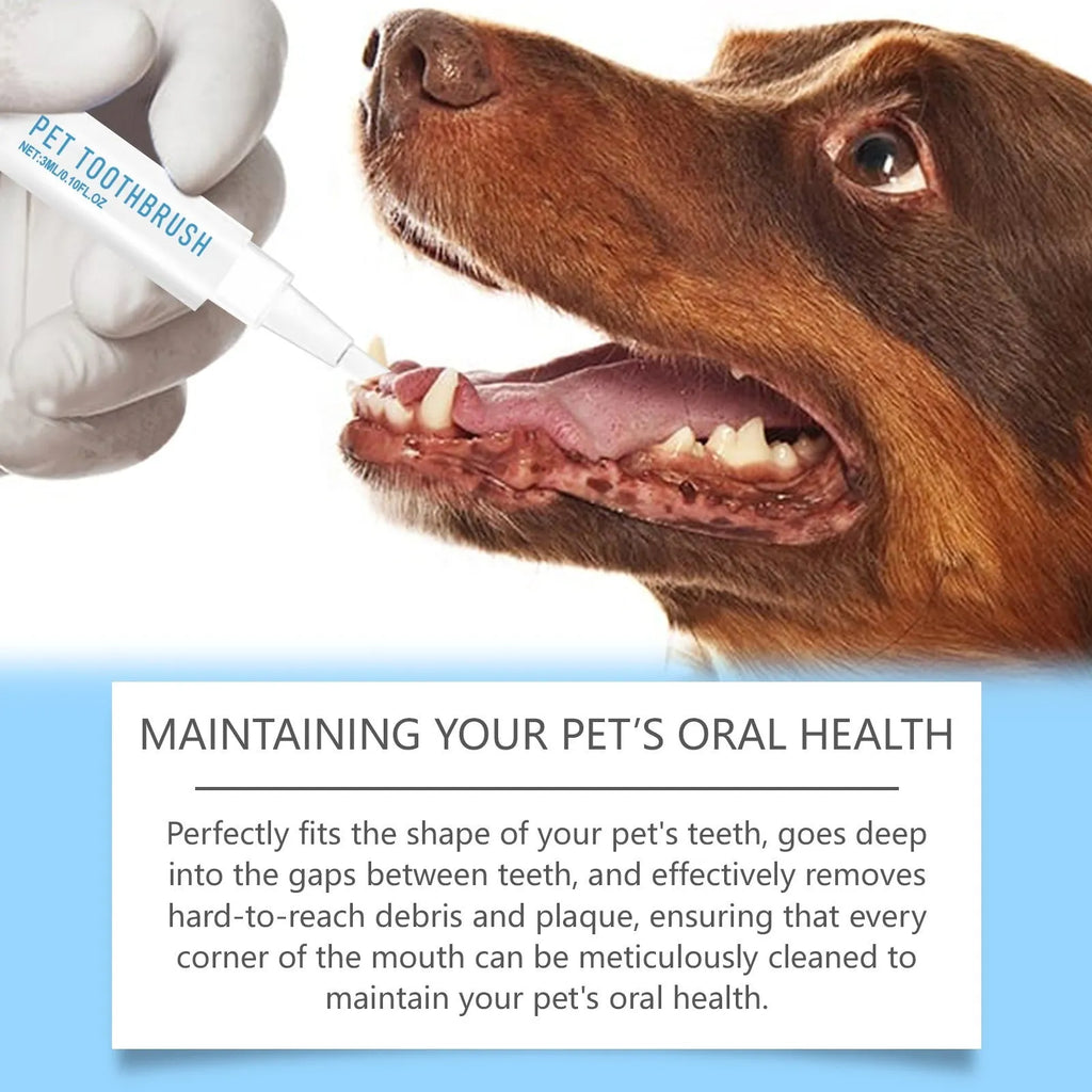3ml pet toothbrush pen with soft bristles for dog and cat dental hygiene