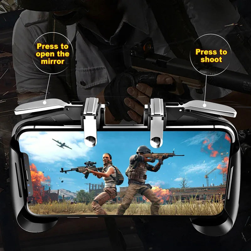 OEM mobile game controller handle in black, blue, or white colours for smartphone gaming