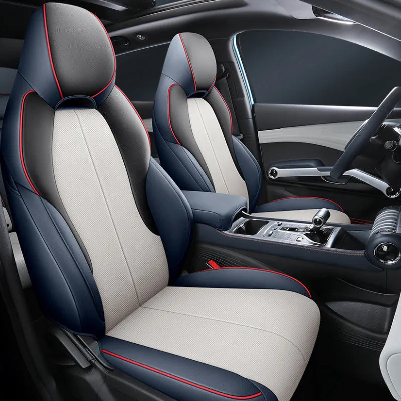 BYD Yuan PLUS car cushion cover in multiple colour options including green, grey, black, blue, and red