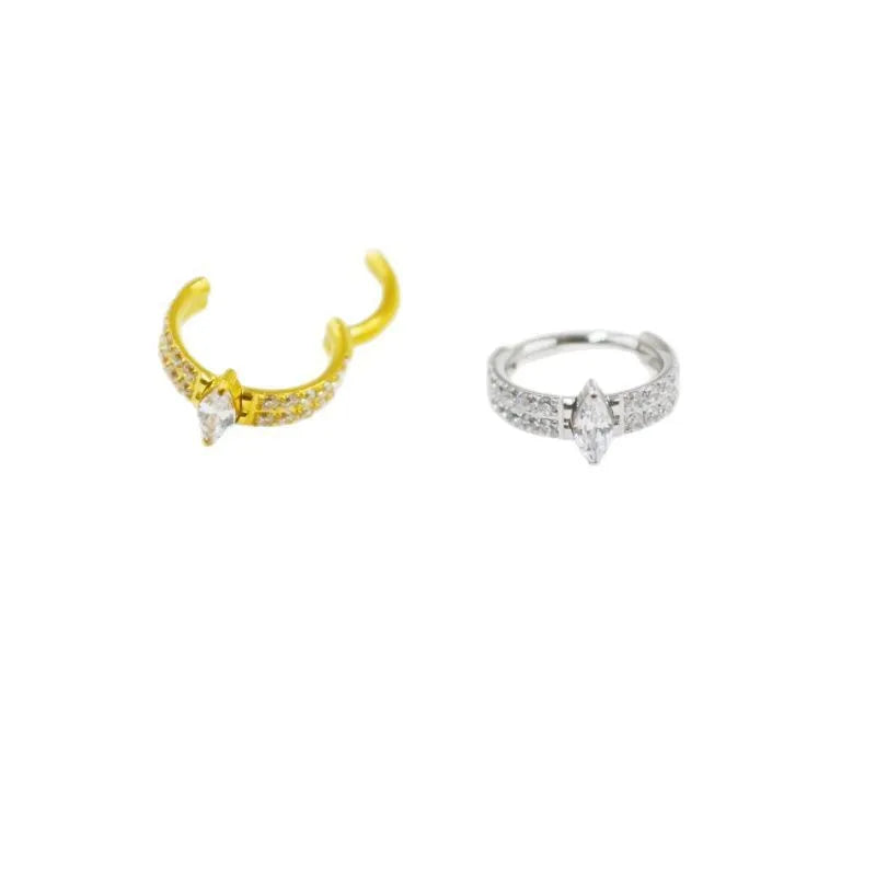 316 stainless steel heart earrings with diamond-treated zircon in silver or gold colour