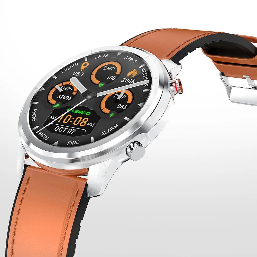 LEMFO LF26 smart bracelet with 1.3-inch screen in Brown Black colour on a wrist.