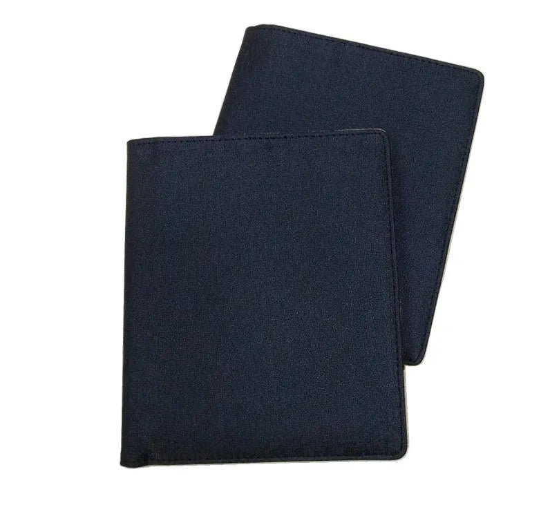 Blue imitation leather PU notebook shell for A5 notebooks measuring 18.5 by 15.5 centimetres