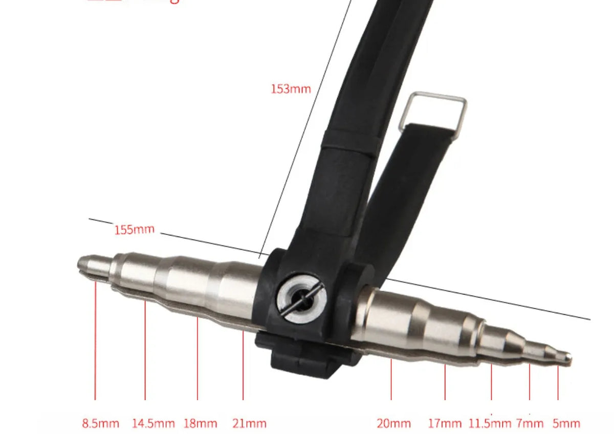 Manual tube expander tool for 6-22mm refrigeration pipes in black or silver finish