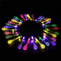 6.5 metre solar LED fairy lights with 30 warm white bulbs and bubble drop pendant design