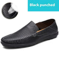 Men's cowhide leather shoes in business casual style with round toe and flat rubber sole