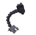 Black pet selfie stick with square and flower clips for holding treats during pet photography