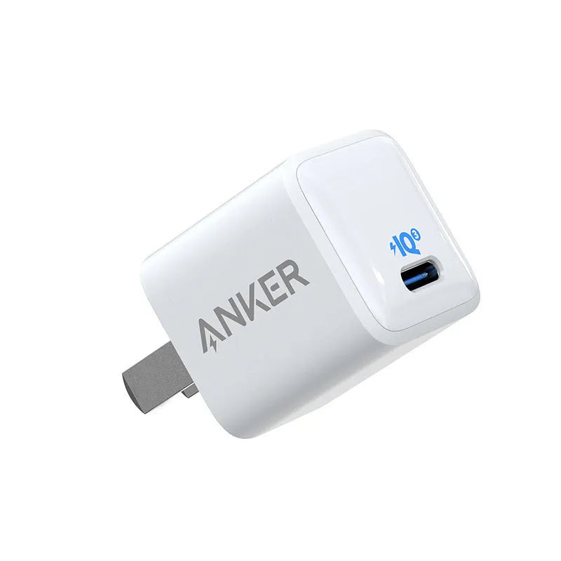 White 18W travel mobile phone charger with USB port for smartphone charging