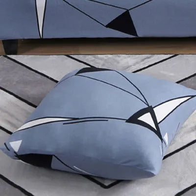 Printed geometric pattern sofa slipcover on modern sofa in super stretchable polyester spandex fabric
