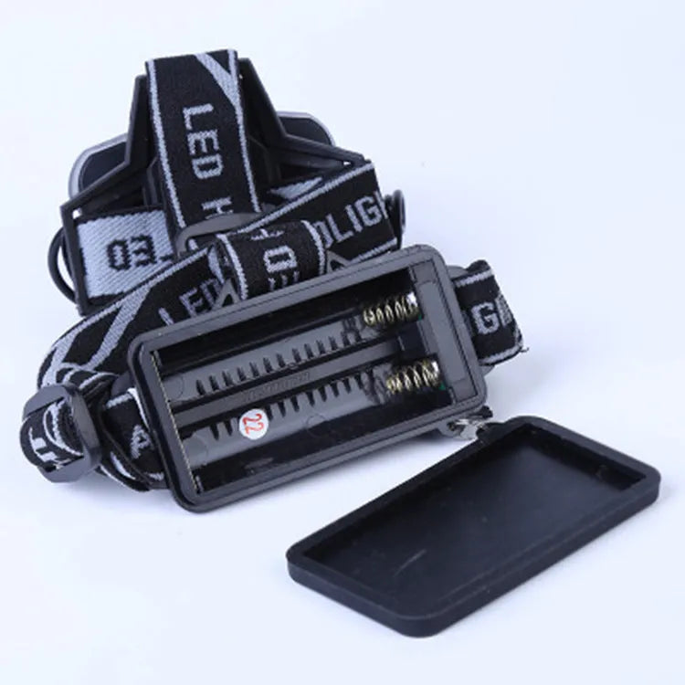 Fixed focus LED head torch for outdoor camping with waterproof design