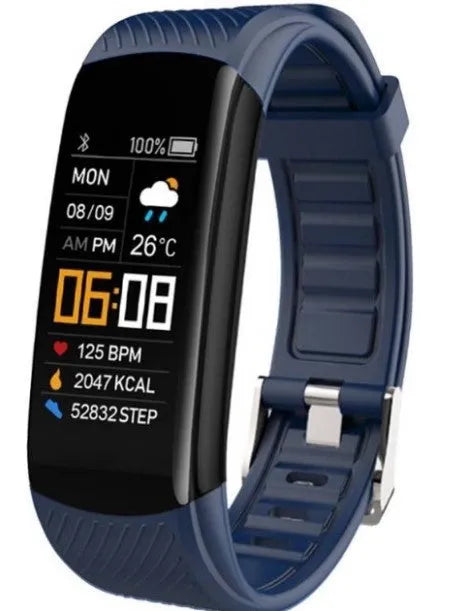Adult sports silicone pedometer bracelet with 0.96 inch screen and TPU band in multiple colours