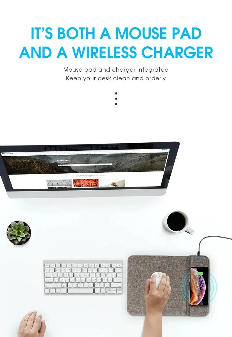 Foldable cloth wireless charging phone holder showing smartphone in charging position at adjustable angle