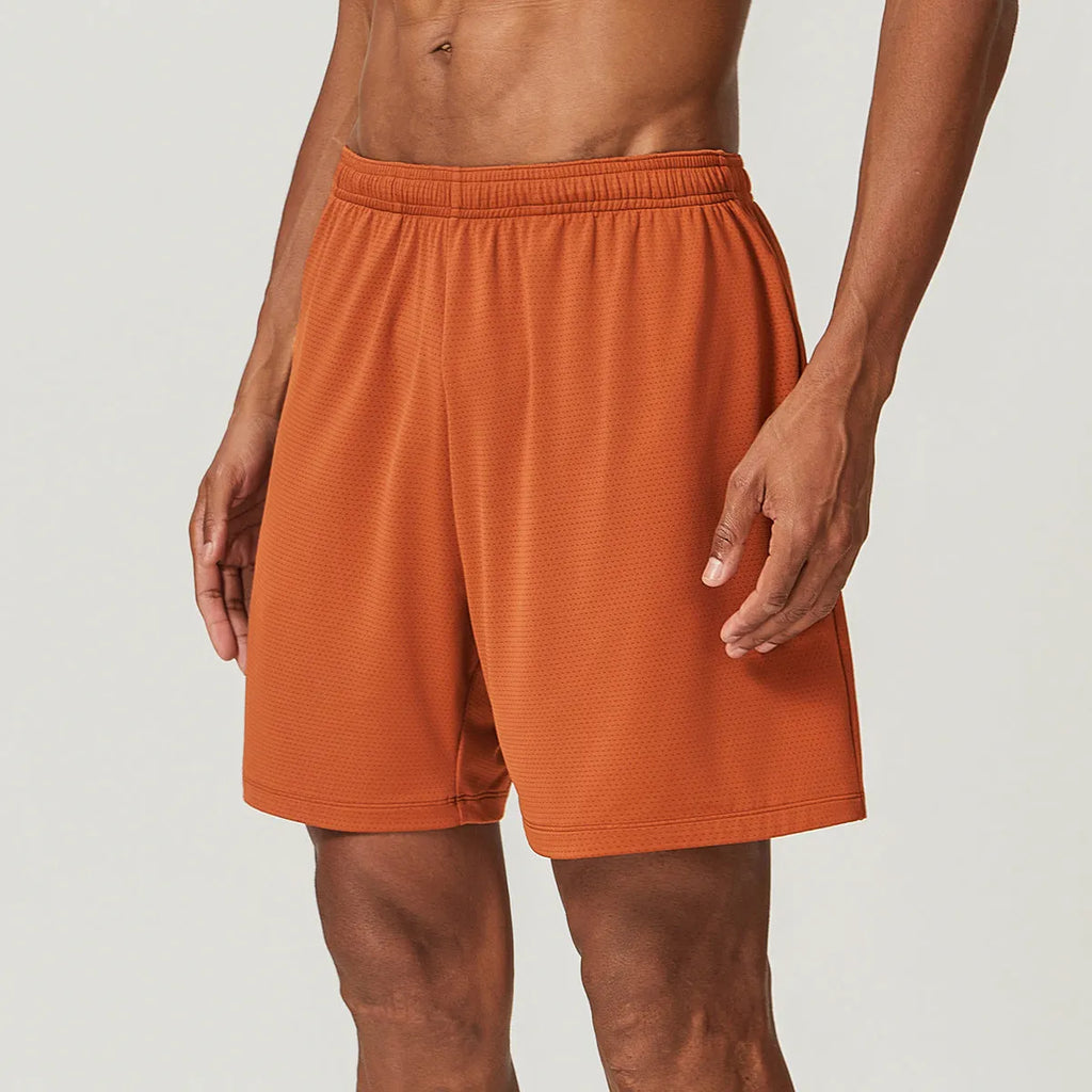 Men's quick-drying double-layer workout shorts in multiple colours with moisture-wicking fabric