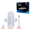 White PS5 slim cooling pad with RGB lighting and charging belt on 29cm ABS platform