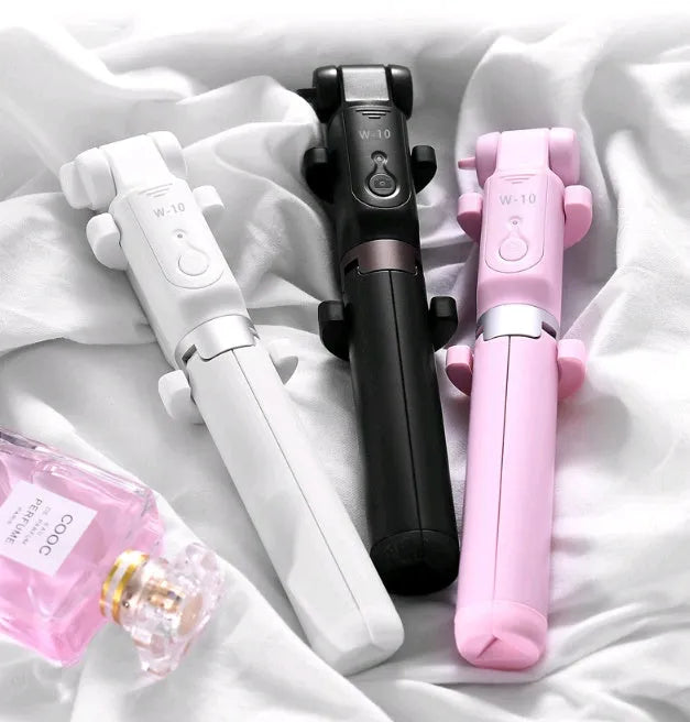 Bluetooth tripod selfie stick with aluminium telescopic rod and phone bracket