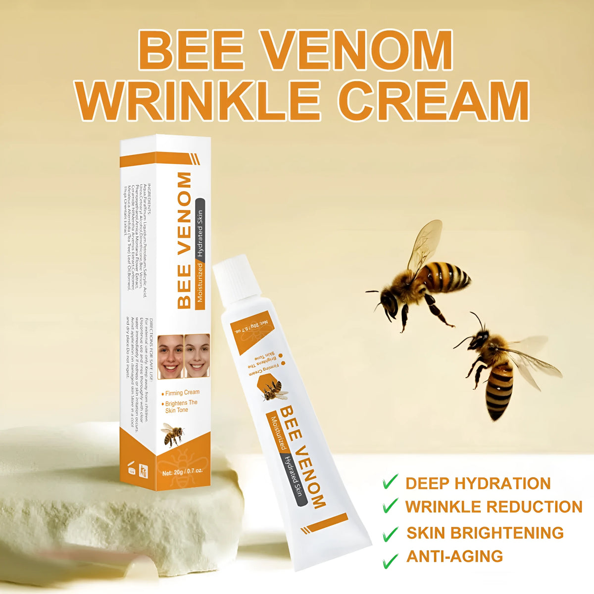20g jar of BEE Facial Neck Cream for face and neck moisturising