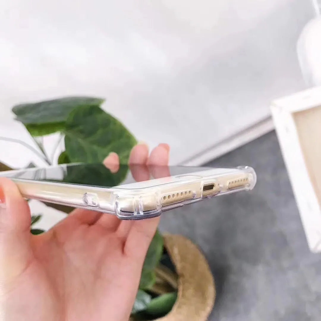 Mirror finish iPhone case in multiple colours showing reflective surface and TPU flexible material