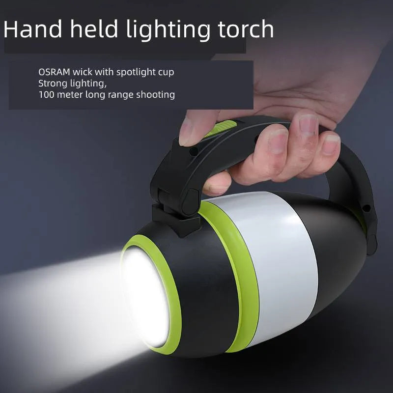 Black green 3-in-1 multifunctional LED table lamp with adjustable head and USB charging port.