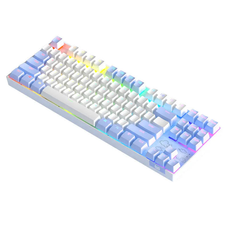 Wireless Bluetooth mechanical keyboard with metal construction in purple or blue colour options