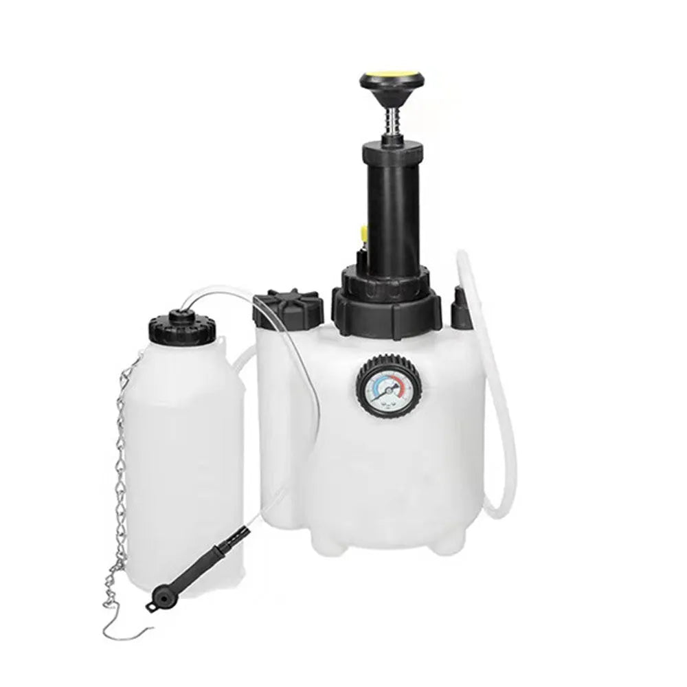 White 3L brake fluid reservoir tool for car brake servicing with copper, iron, and plastic construction