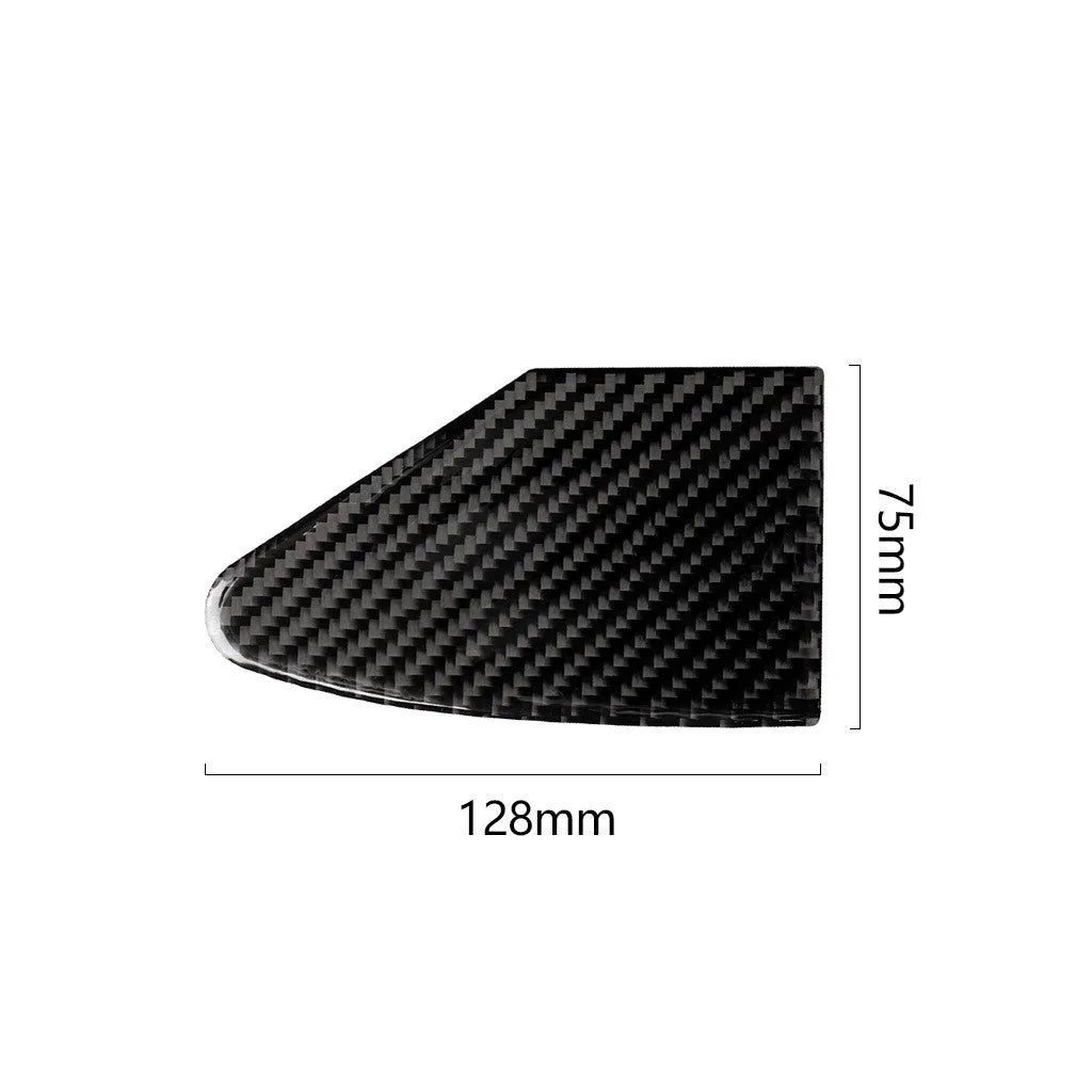 Carbon fibre textured sticker for car USB charging port panel with 3M adhesive backing.