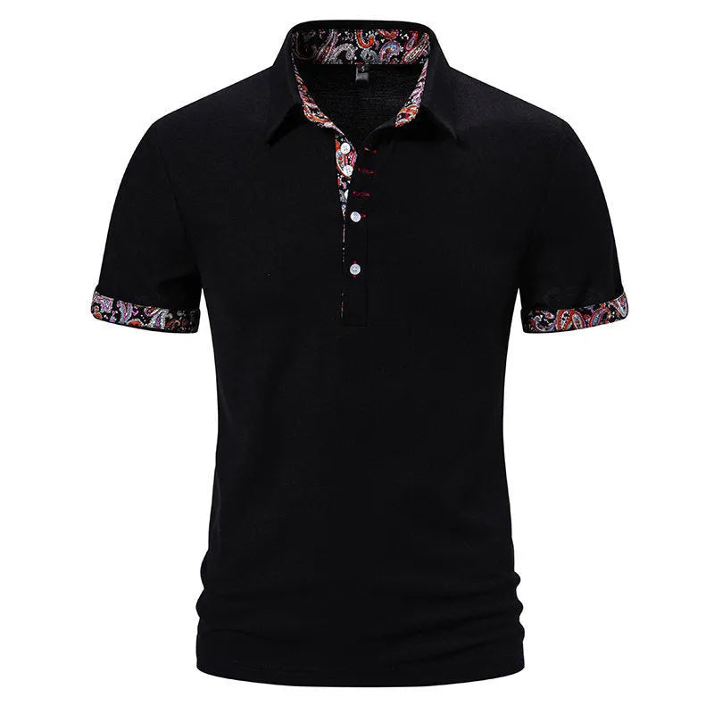 Men's polo shirt in cotton blend fabric with turnover collar and short sleeves, shown in white colour.