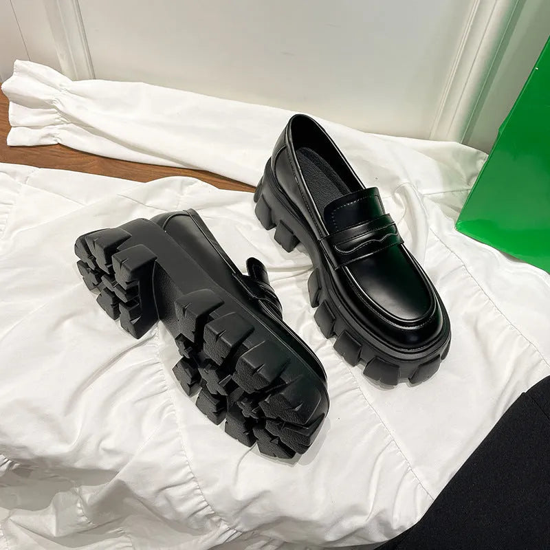 British style wide fit loafers in patent leather with a rubber sole, shown in a choice of finishes.