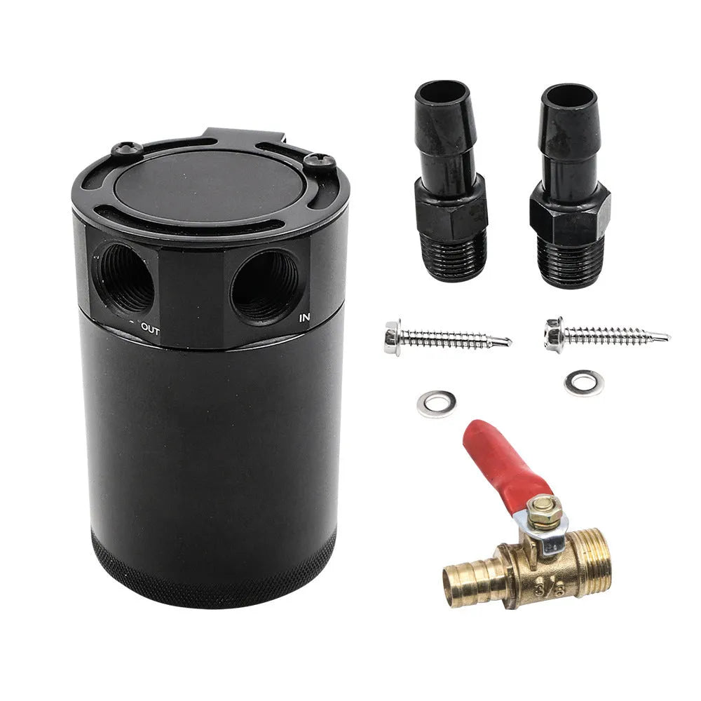 Aluminium automotive oil pot with two-hole design in black or silver