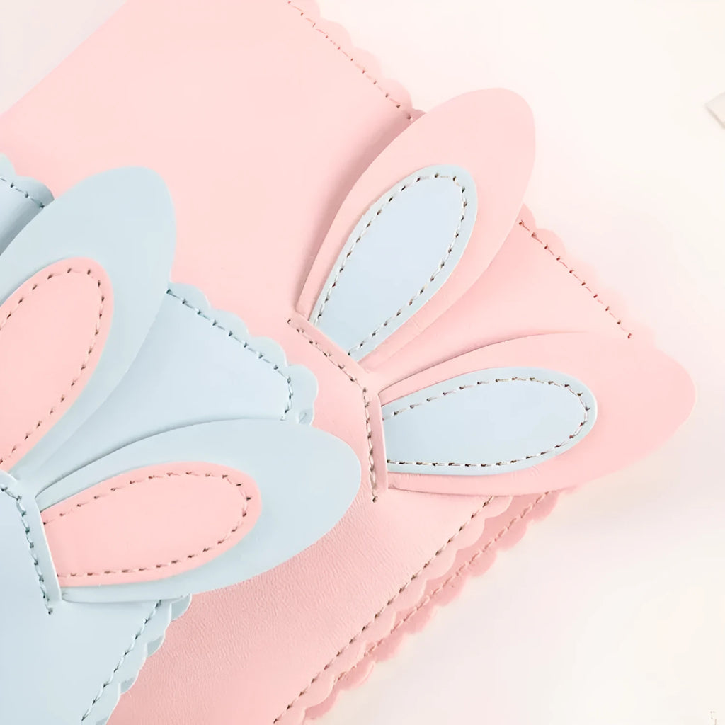 3-inch rabbit design mini photo album in blue, pink or white with 16 loose-leaf pages