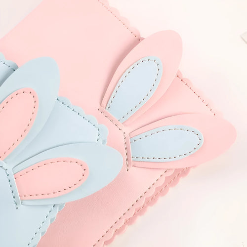 3-inch rabbit design mini photo album in blue, pink or white with 16 loose-leaf pages