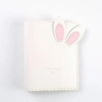3-inch rabbit design mini photo album in blue, pink or white with 16 loose-leaf pages