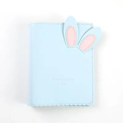 3-inch rabbit design mini photo album in blue, pink or white with 16 loose-leaf pages