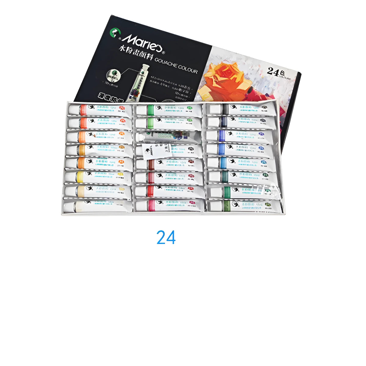 Marley gouache paint set box with 12ml tubes in multiple colour options