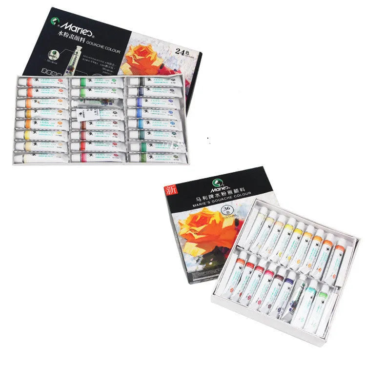 Marley gouache paint set box with 12ml tubes in multiple colour options