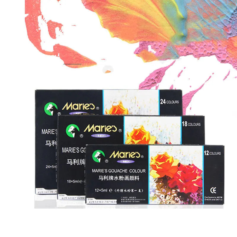 Marley gouache paint set box with 12ml tubes in multiple colour options