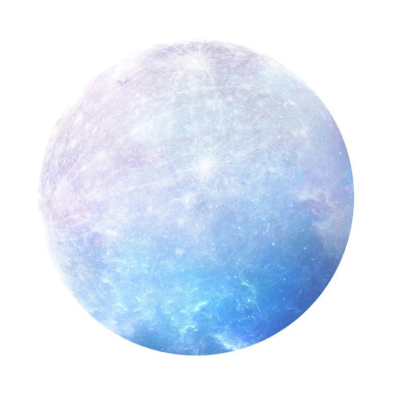 Square natural rubber and silk cloth mouse pad with planet pattern, 220mm size.