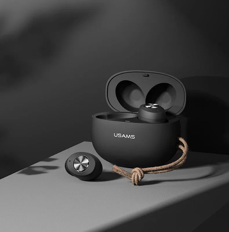 Wireless Bluetooth TWS headphones in black, white or dark green with compact charging case