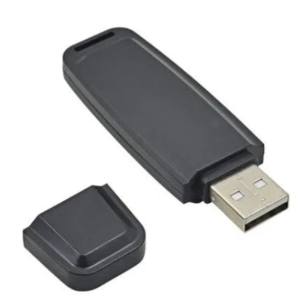 Black and white SK-001 SK-868 creative USB flash drive with voice function showing size scale.