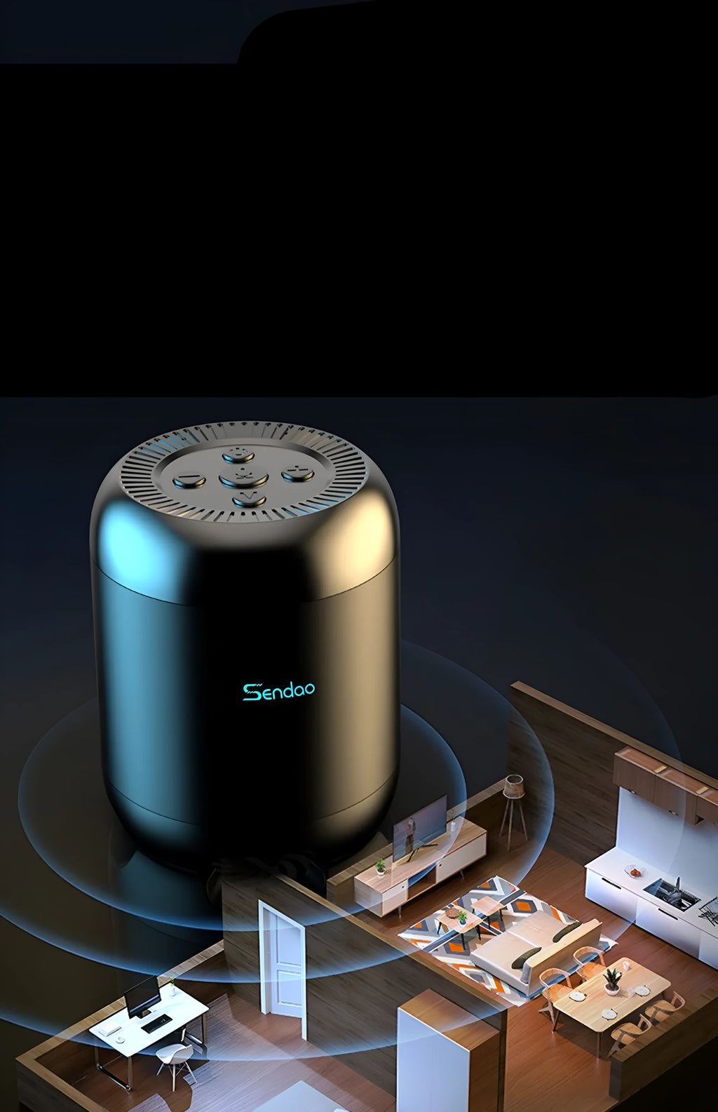 Small black or white portable Bluetooth speaker with a subwoofer, showing compact size.