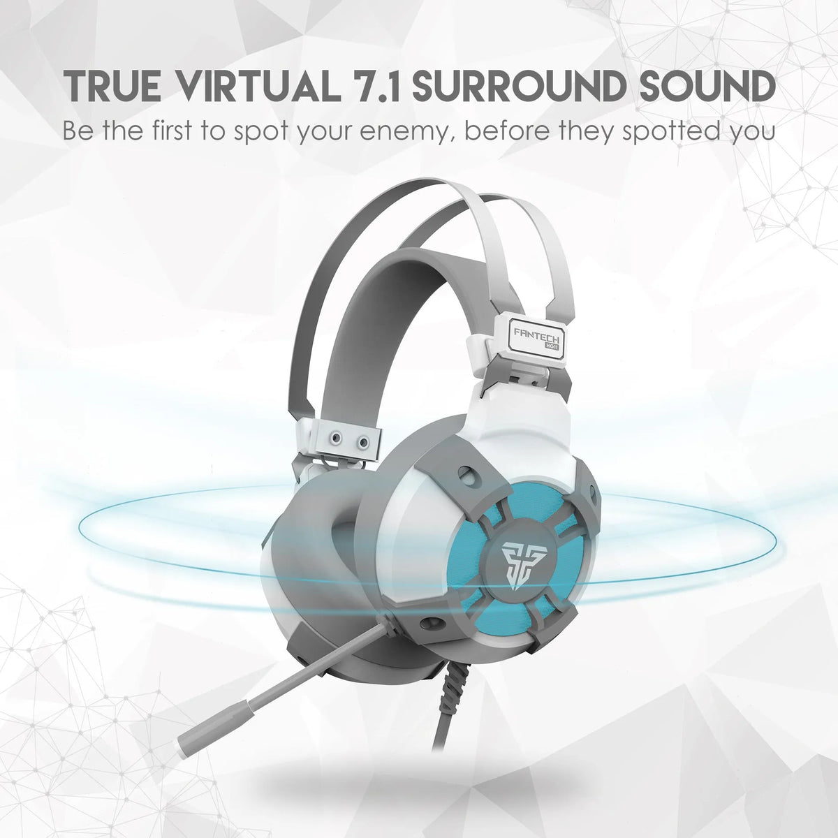 Black FANTECH HG11 gaming headset with microphone and RGB lighting