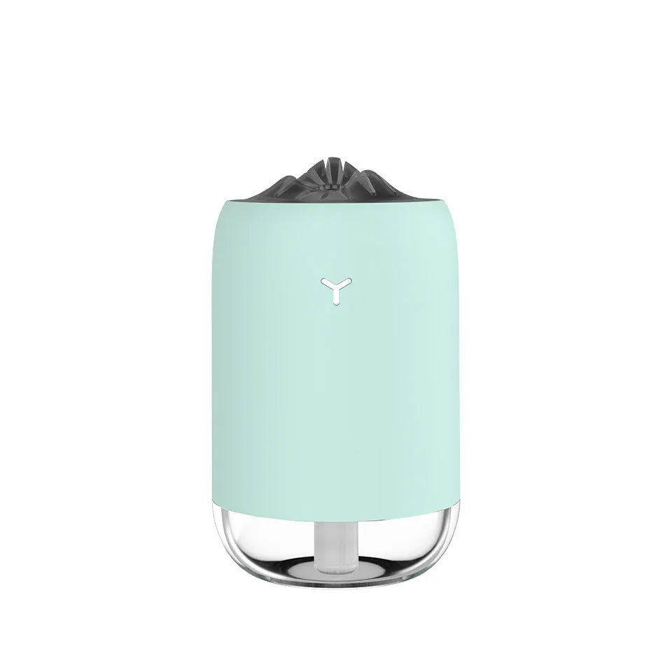 Magic Flame columnar ultrasonic humidifier and essential oil diffuser in white, light blue, or pink