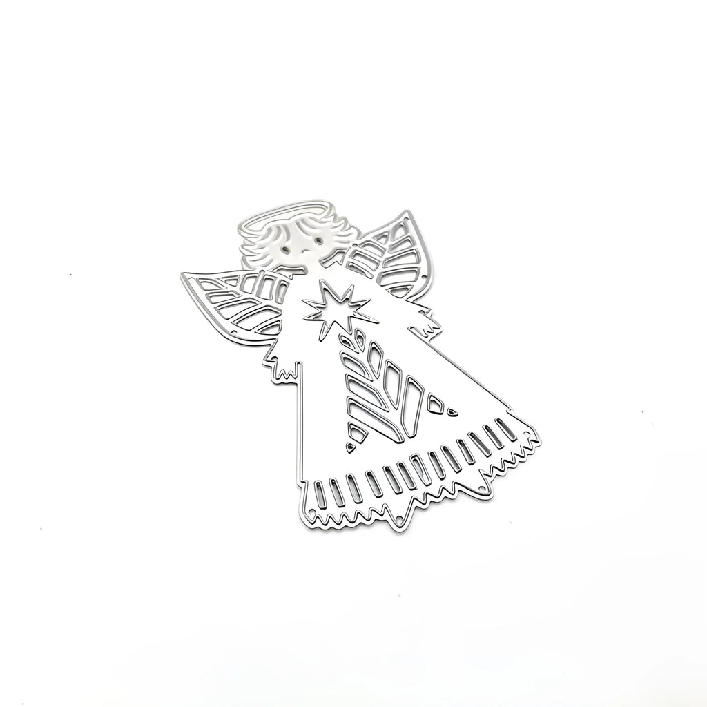 White angel knife mould for card making with character figures pattern