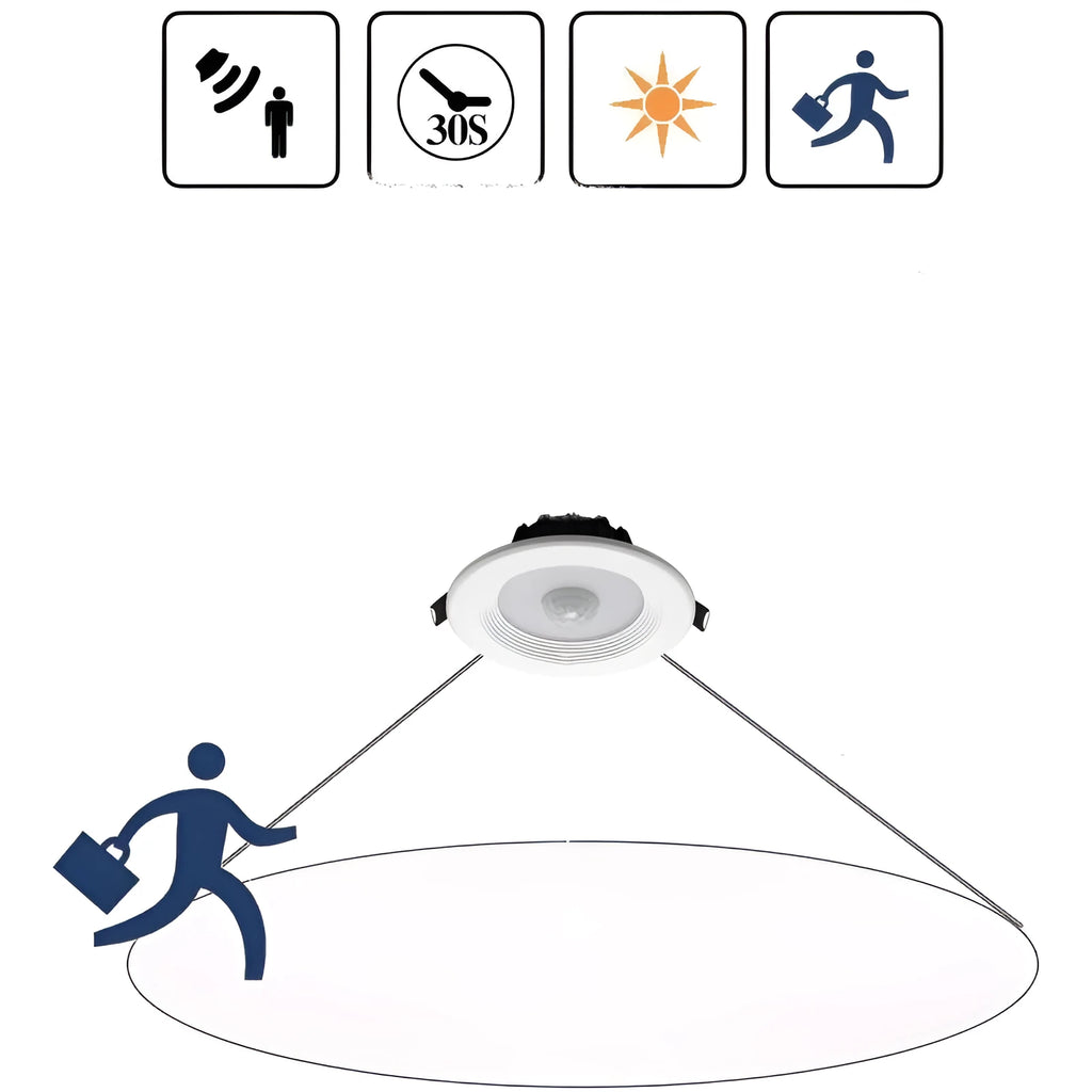 Infrared body sensing LED down light with aluminum housing for ceiling mounting
