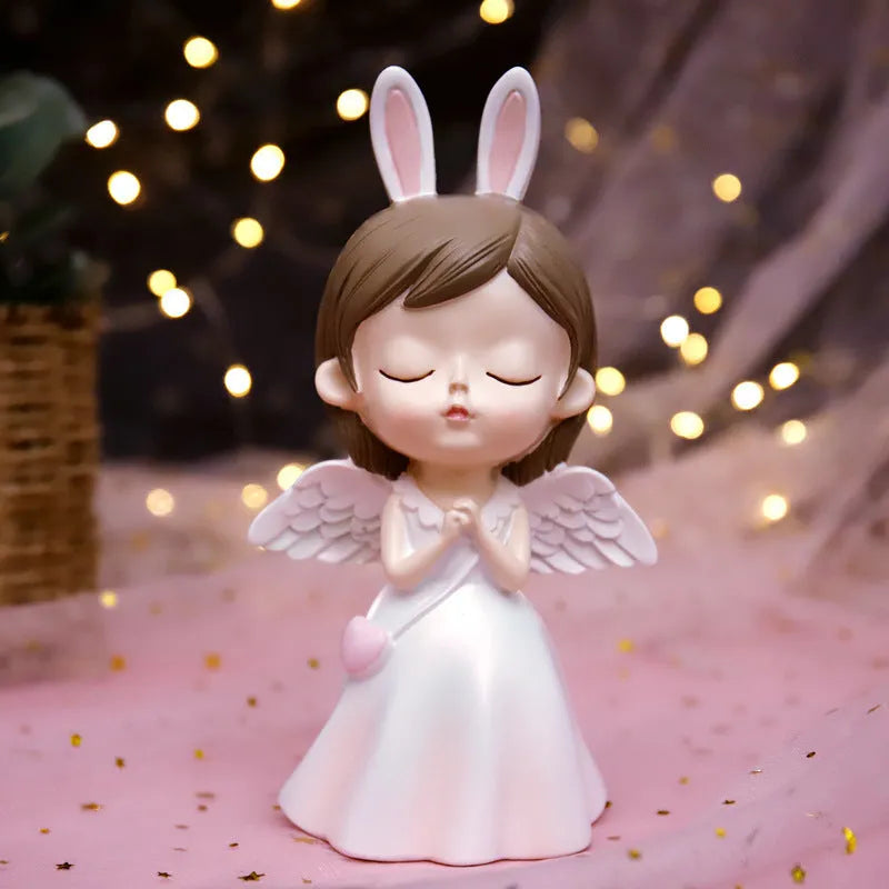 Angel wings star light in synthetic resin, Angel Wing Series, prayer or love style, bedside or decorative use