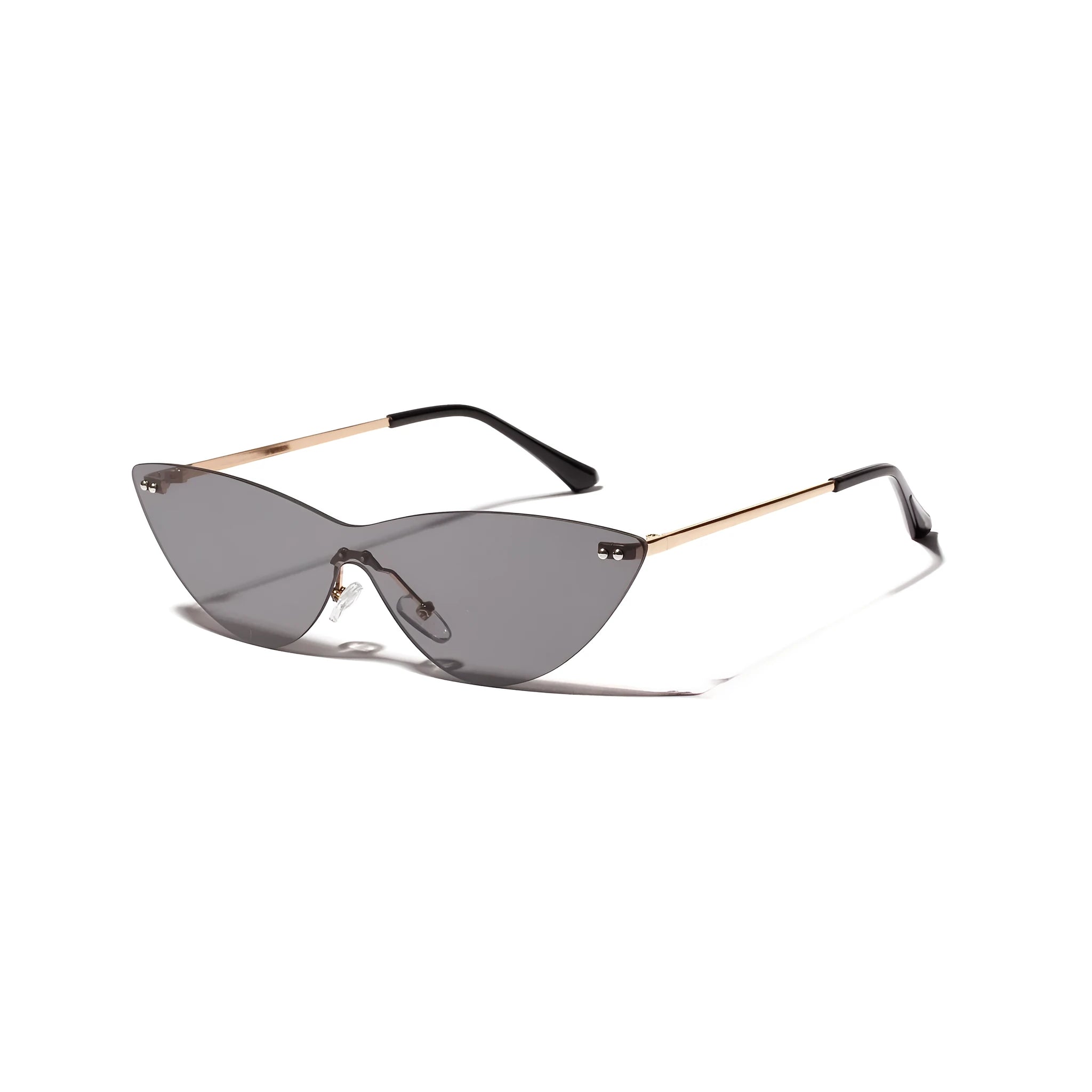 Brown vintage-style adult sunglasses with metal frame and UV400 lenses