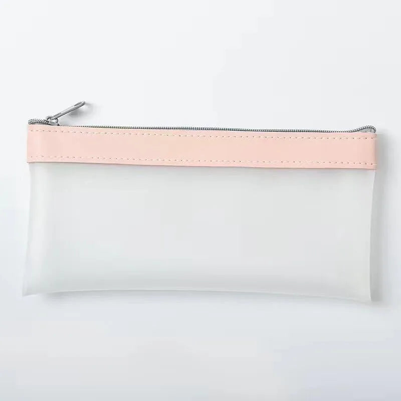 Large capacity TPU pencil case for junior high and high school students, 33.4g, in Beige, Blue, Green, or Pink