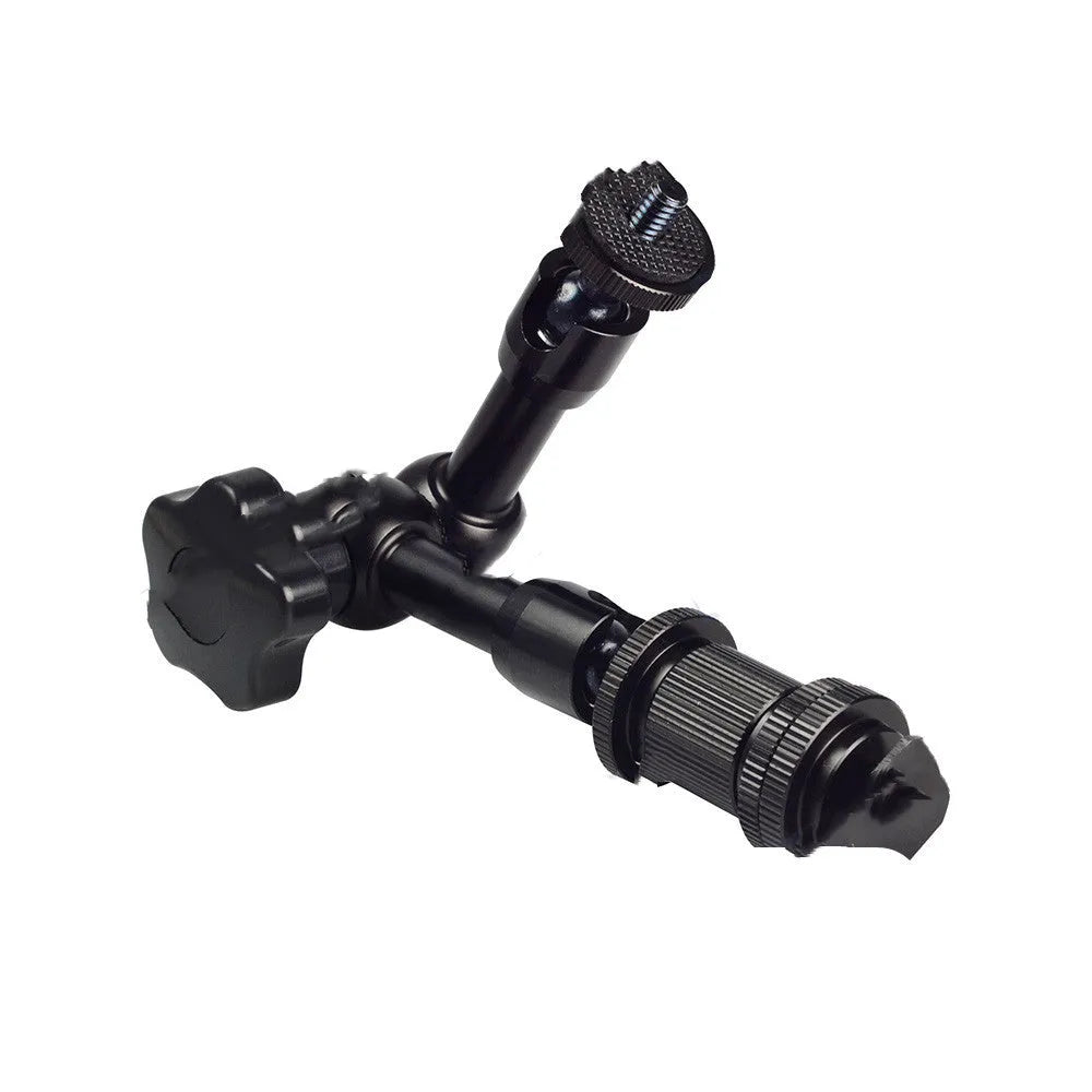 Black 7-inch metal magic friction articulating arm with ball heads for DSLR camera accessory mounting