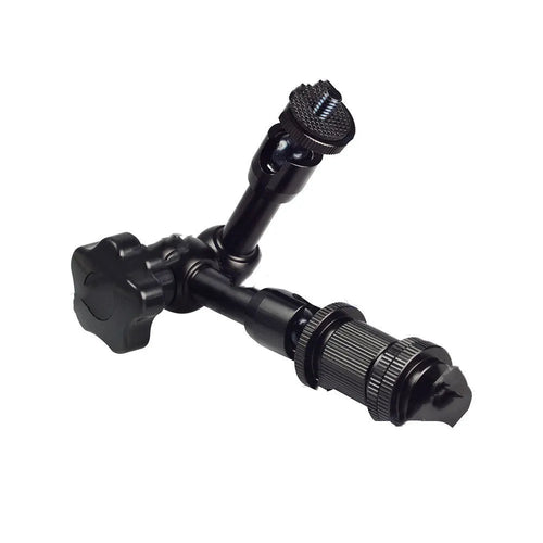 Black 7-inch metal magic friction articulating arm with ball heads for DSLR camera accessory mounting