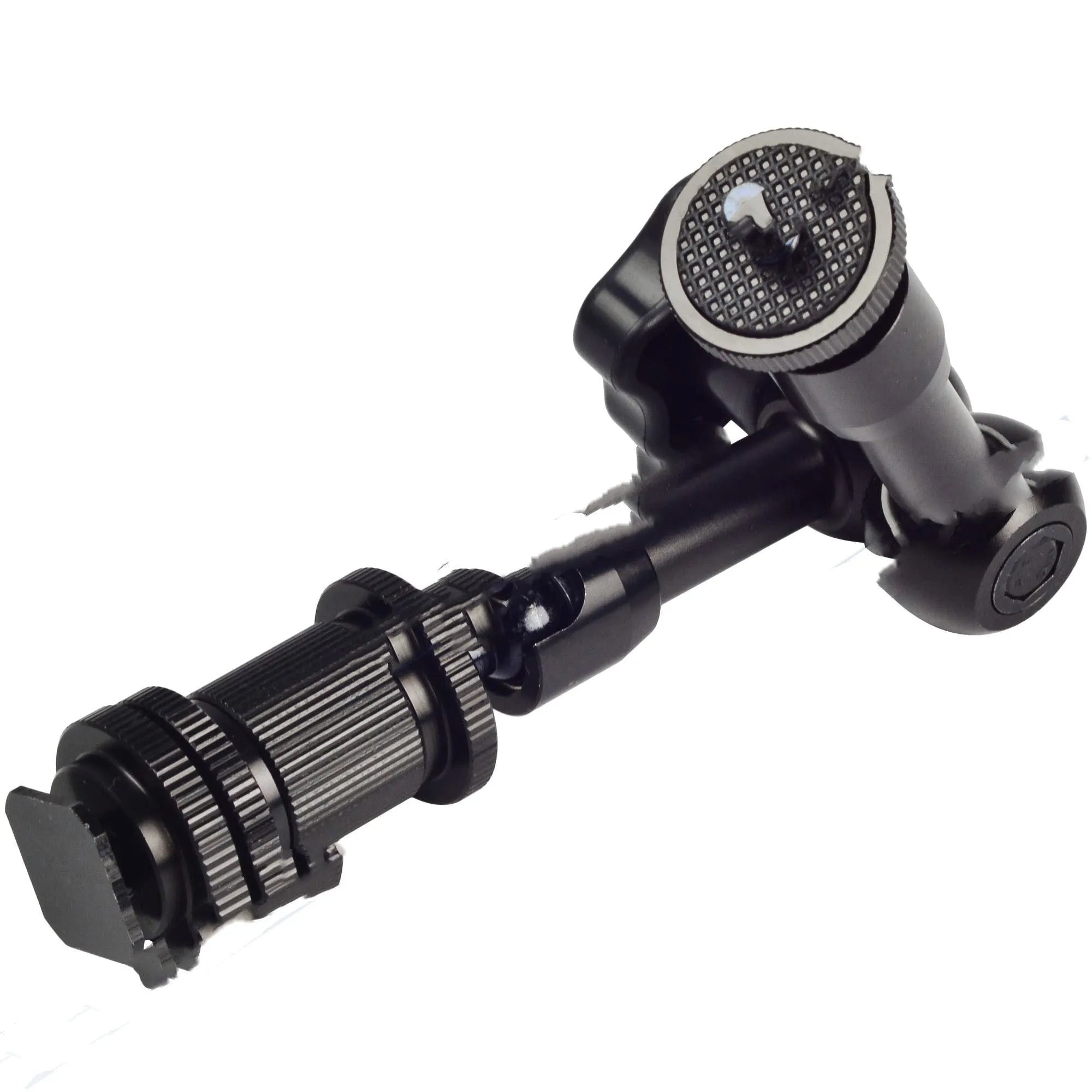 Black 7-inch metal magic friction articulating arm with ball heads for DSLR camera accessory mounting
